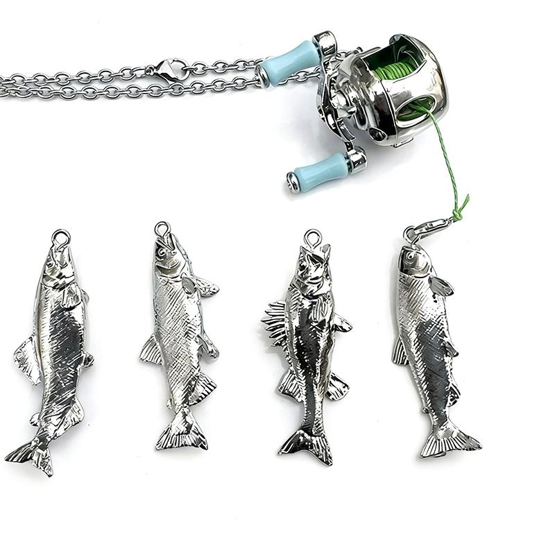 Men'S Fashion Guide - Fishing Reel Necklace Mini Rotating Handle