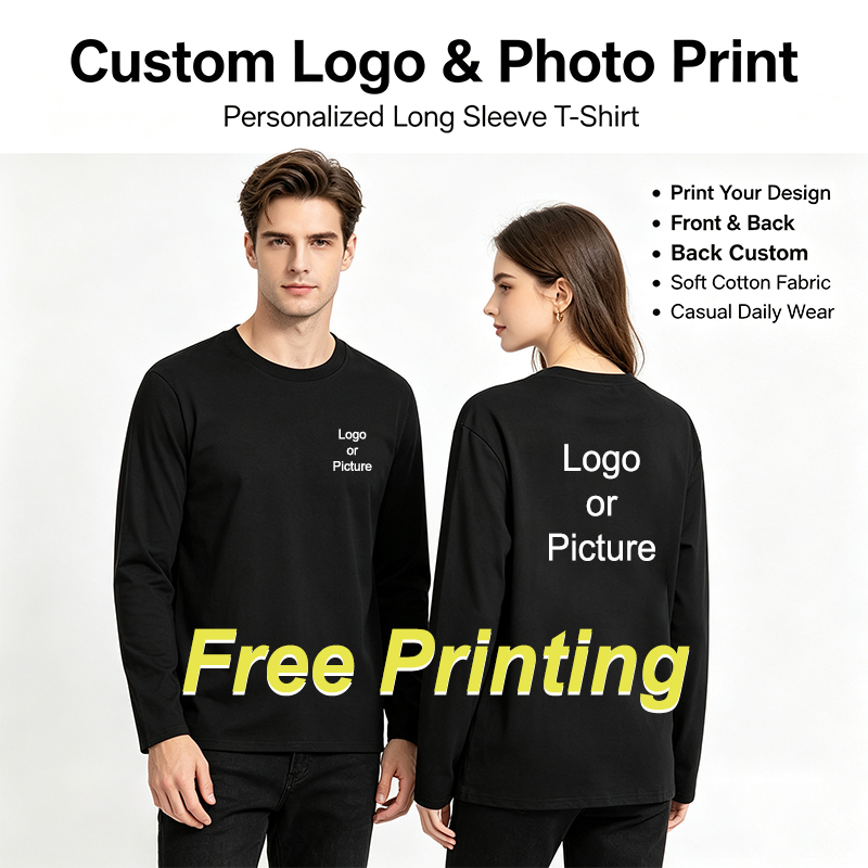 Men'S Fashion - Customized Cotton Long Sleeve T-shirts Men