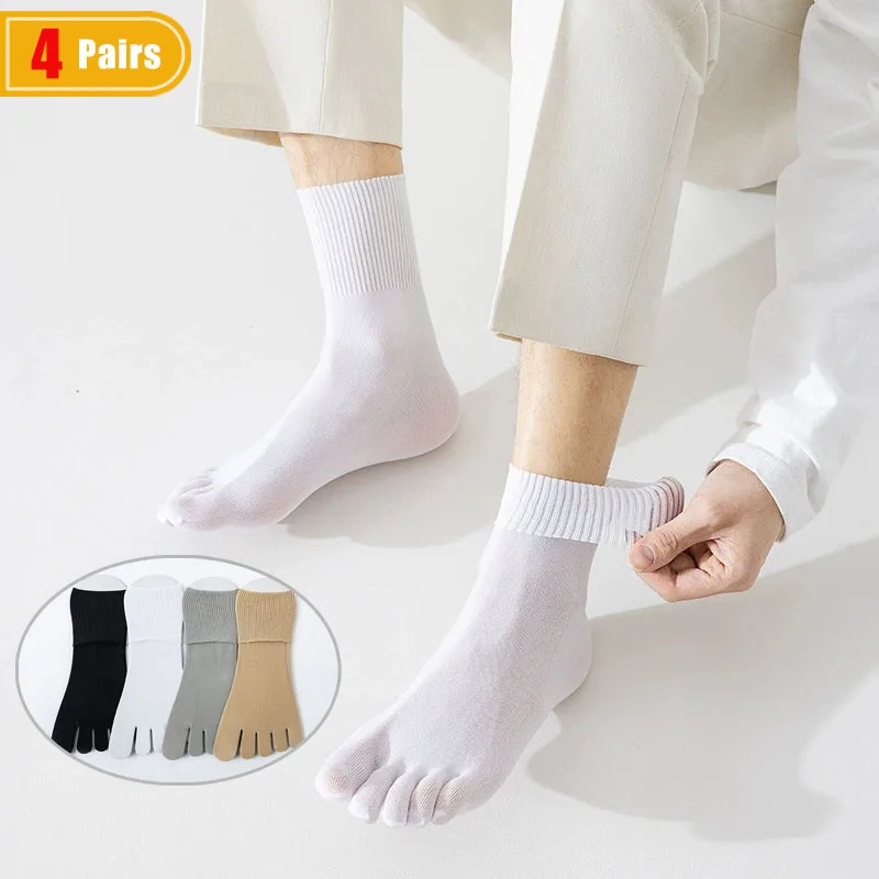 Socks Ankle Men - 4 Pairs Summer Thin Five Finger