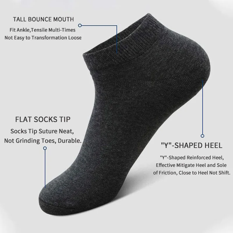 5 Pairs Unisex Casual Plain Co - đánh giá và giá Socks Ankle Men