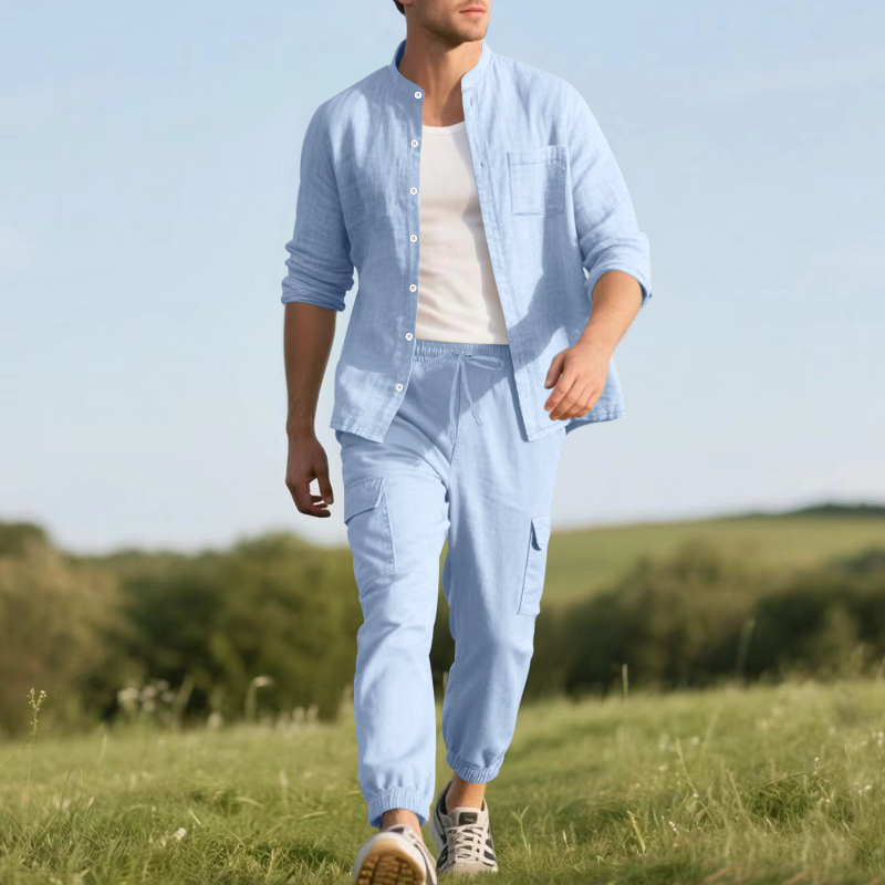 Men's Linen Breathable Two-Pie - đánh giá và giá Linen Shirt Summer