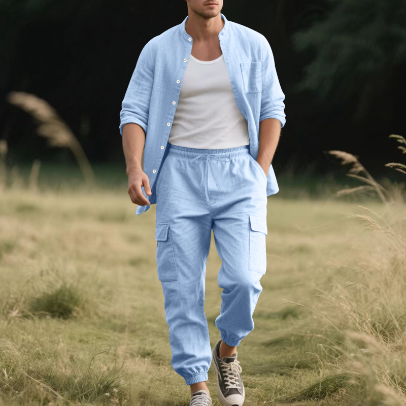 Men's Linen Breathable Two-Pie - đánh giá và giá Linen Shirt Summer