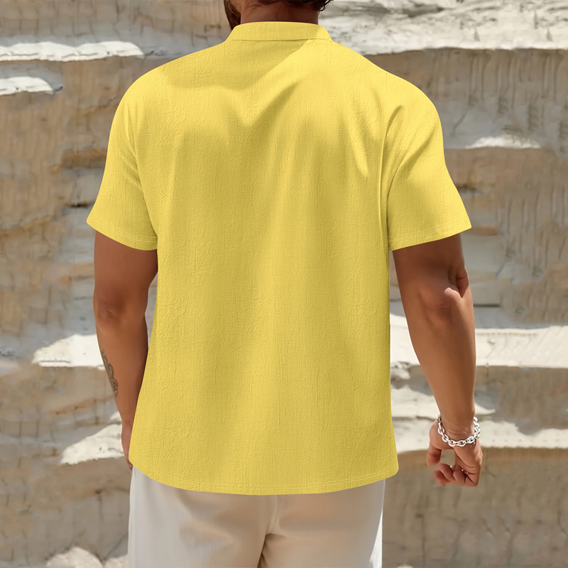 Men's Cotton Linen Henley Shir - đánh giá và giá Linen Shirt Summer