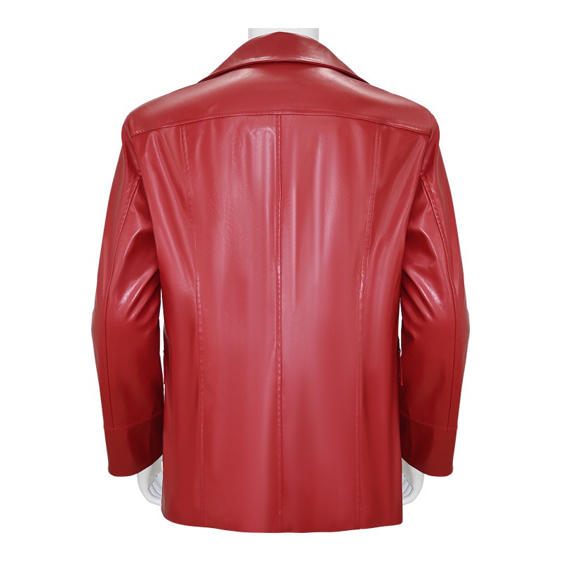 Men Red Leather Jacket Fight C - đánh giá và giá Men Fashion Rave