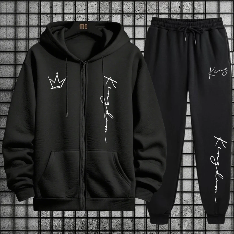 King Letter Print Hoodie and S - đánh giá và giá Men Fashion King