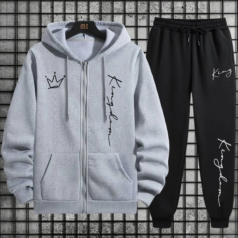 King Letter Print Hoodie and S - đánh giá và giá Men Fashion King