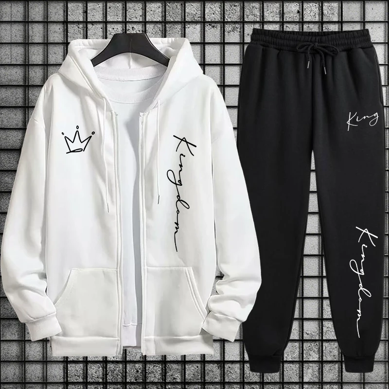 King Letter Print Hoodie and S - đánh giá và giá Men Fashion King