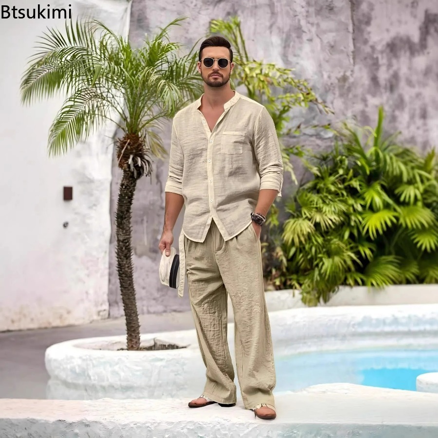New Men's Casual Cotton Linen  - đánh giá và giá Linen Shirt Summer