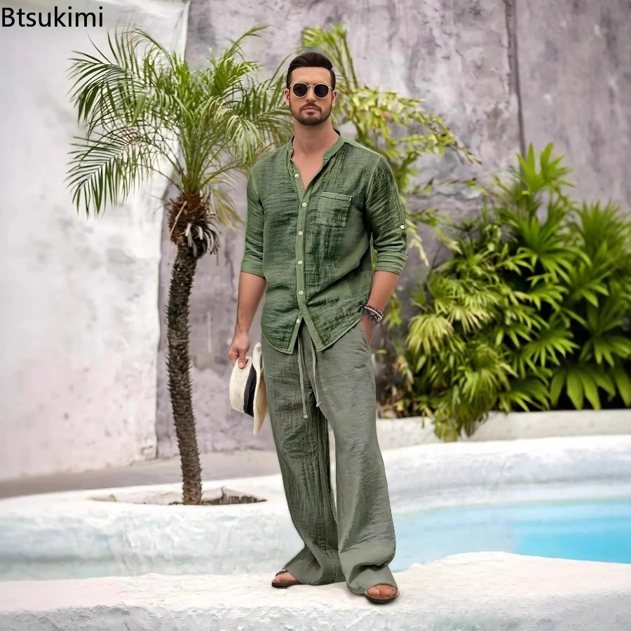 New Men's Casual Cotton Linen  - đánh giá và giá Linen Shirt Summer