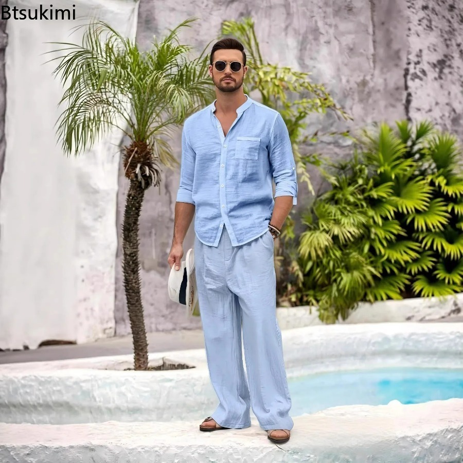 New Men's Casual Cotton Linen  - đánh giá và giá Linen Shirt Summer