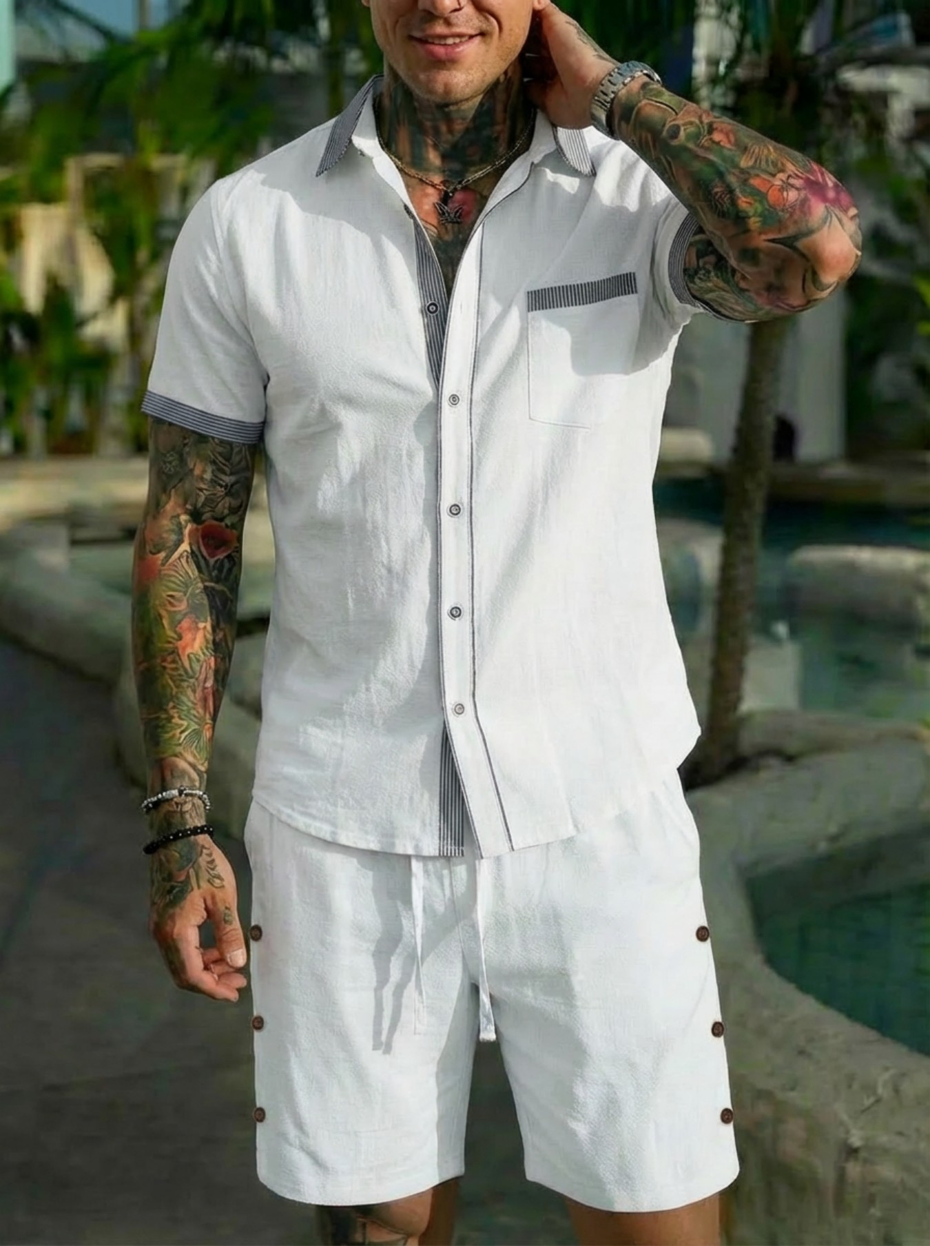 Men's Fashion Cuban Style Shir - đánh giá và giá Linen Shirt Summer