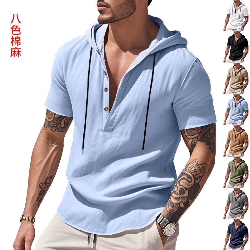 Casual Linen Shirt Light Blue  - đánh giá và giá Linen Shirt Summer