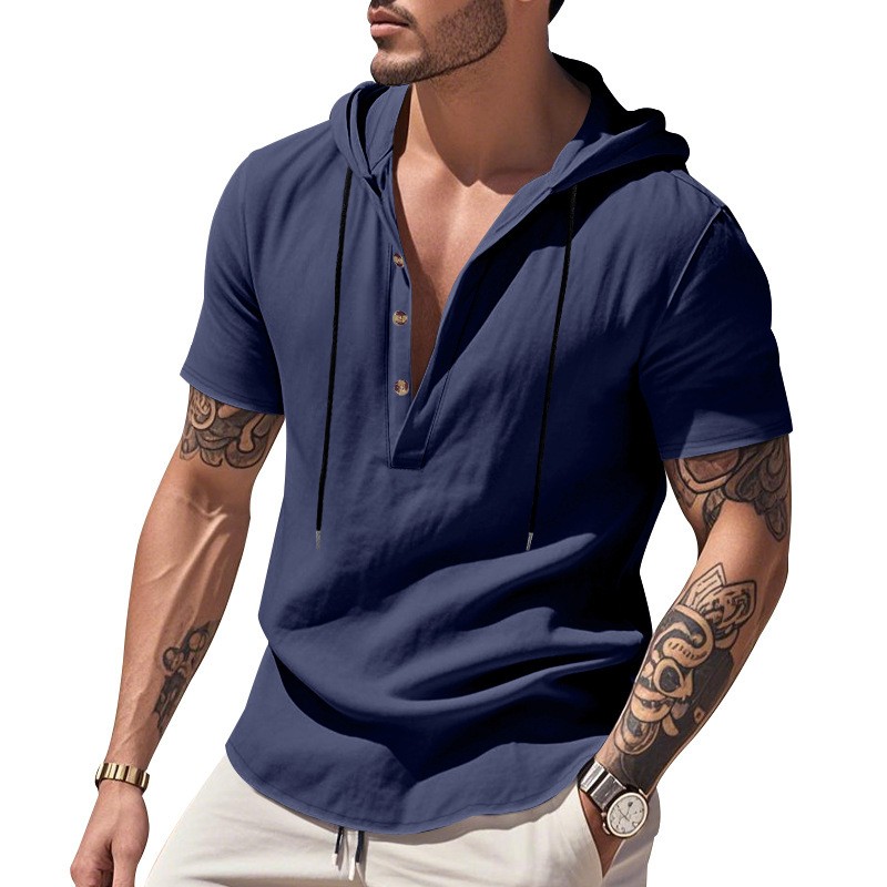 Casual Linen Shirt Light Blue  - đánh giá và giá Linen Shirt Summer