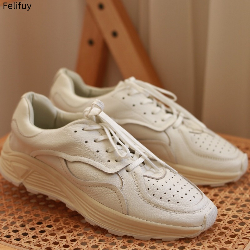 Round-toe Lace-up Casual White - đánh giá và giá Mens Fashion Trainers