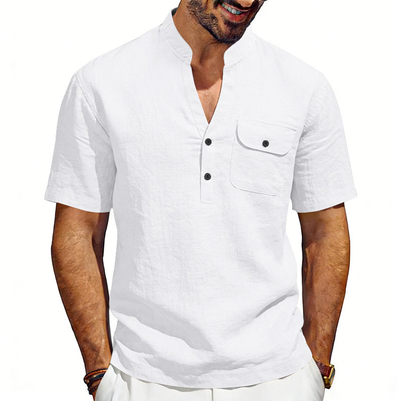 Cross-border summer linen loos - đánh giá và giá Linen Shirt Summer