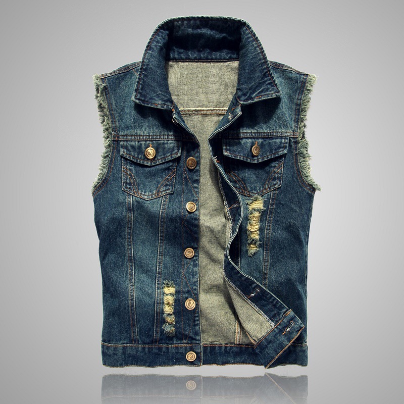New Fashion Men Ripped Denim W - đánh giá và giá Men'S Fashion Vest With Jeans