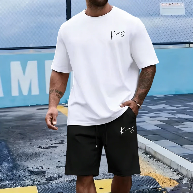 King Letter Men's Set Cotton T - đánh giá và giá Men Fashion King