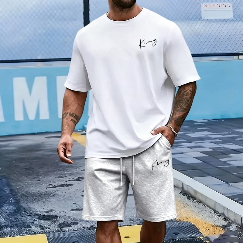 King Letter Men's Set Cotton T - đánh giá và giá Men Fashion King