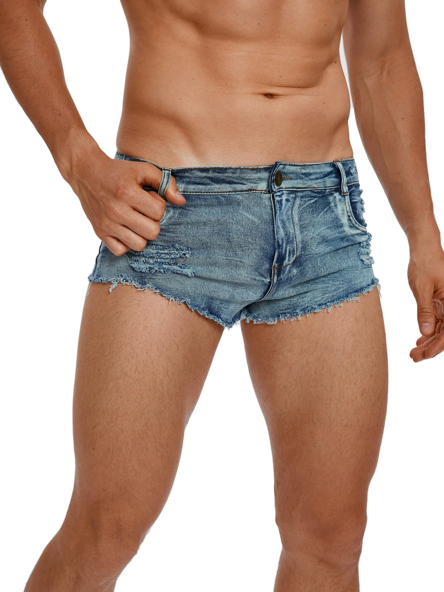Men's Low Waist Jeans Shorts F - đánh giá và giá Men Fashion Jeans