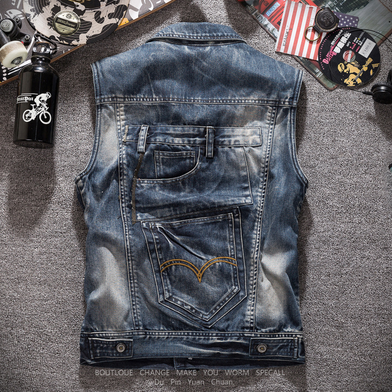 New Fashion Men Retro Grey Den - đánh giá và giá Men'S Fashion Vest With Jeans