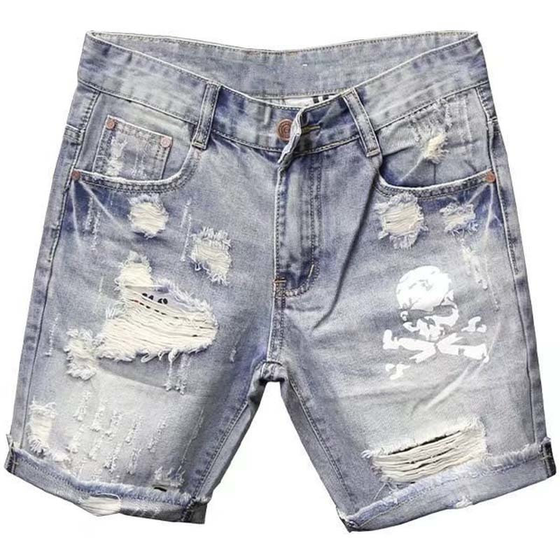 Summer Men's Worn Bead Hole Be - đánh giá và giá Men Fashion Jeans