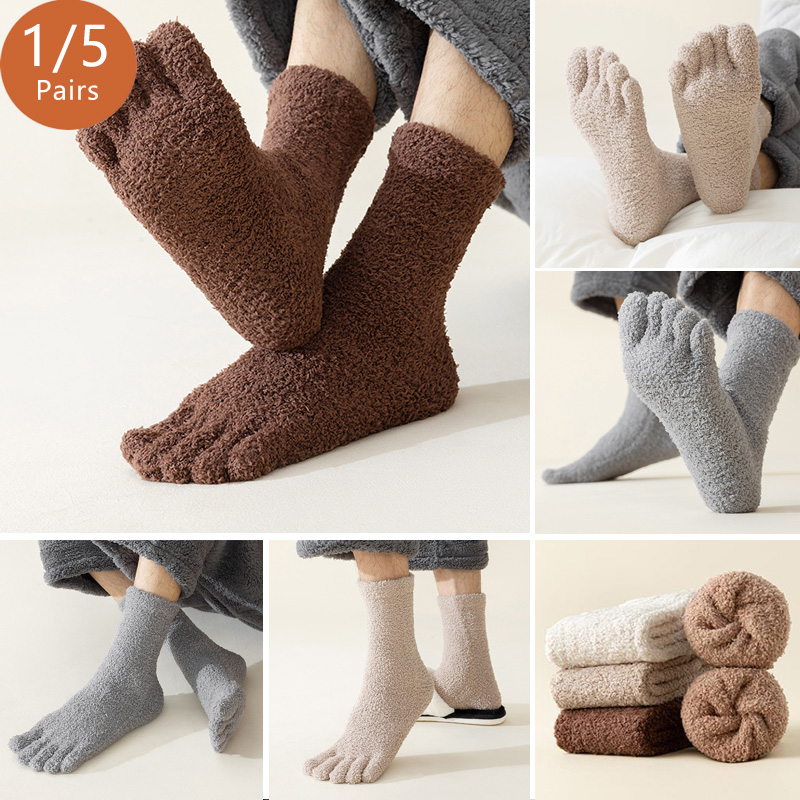 1/5 Pairs Mans Thermal Toe Soc - đánh giá và giá Socks Ankle Men